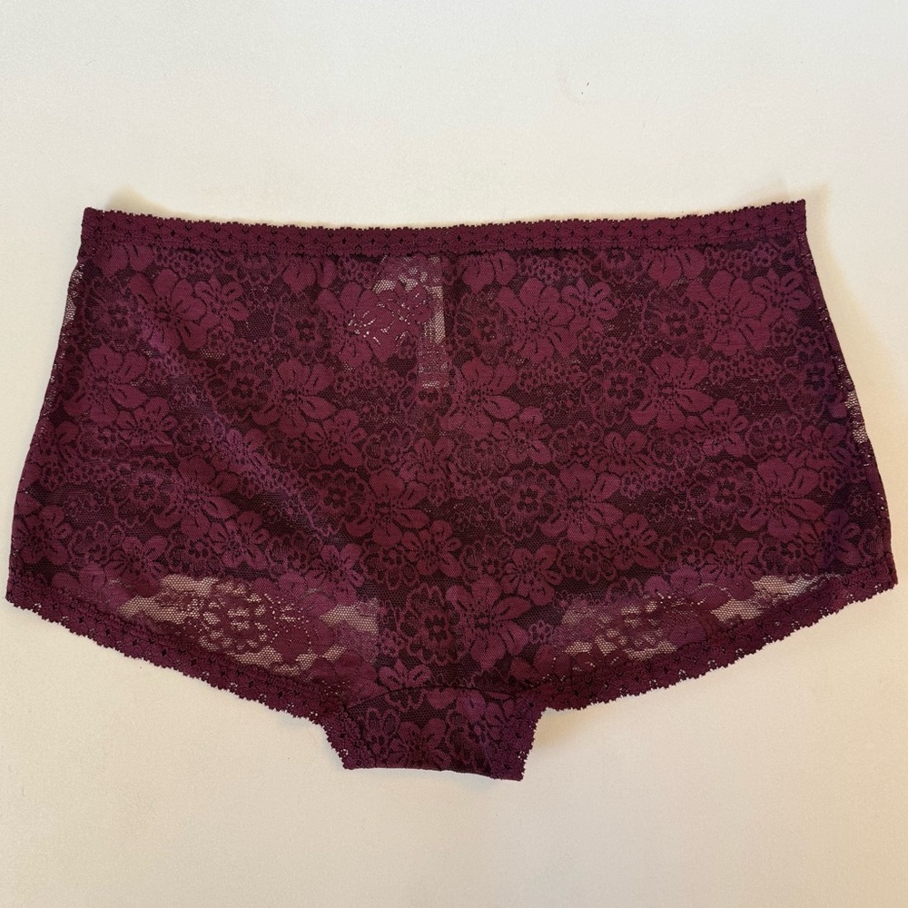 Victoria’s Secret PINK Lace Maroon Panties Size Large - Picture 2 of 5